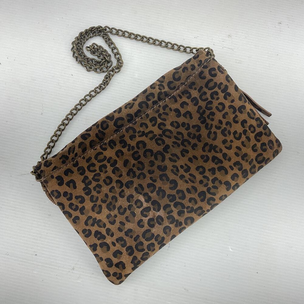 J. Crew Factory Cheetah Print Chain Shoulder Bag - Picture 2 of 6